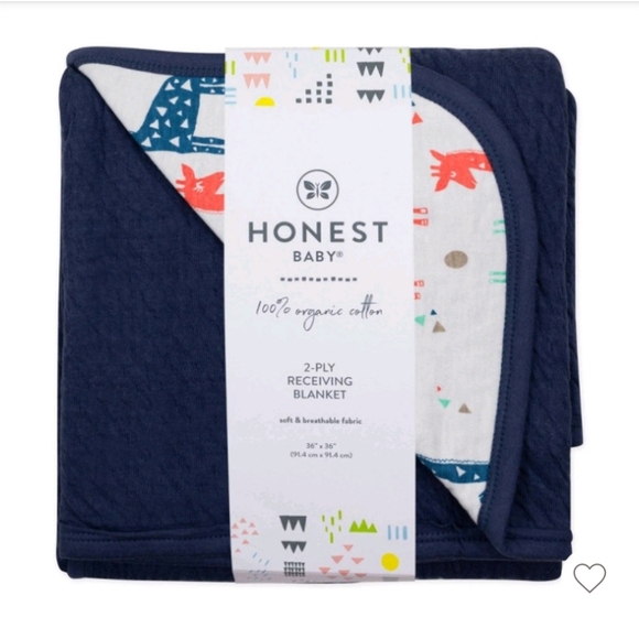 The Honest Company Other - Honest Baby Organic Cotton Reversible Mini - Quilted Receiving Blanket